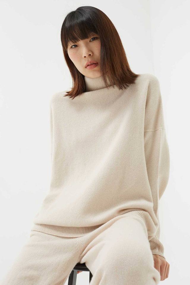 Bone Cashmere Rollneck Sweater image 4