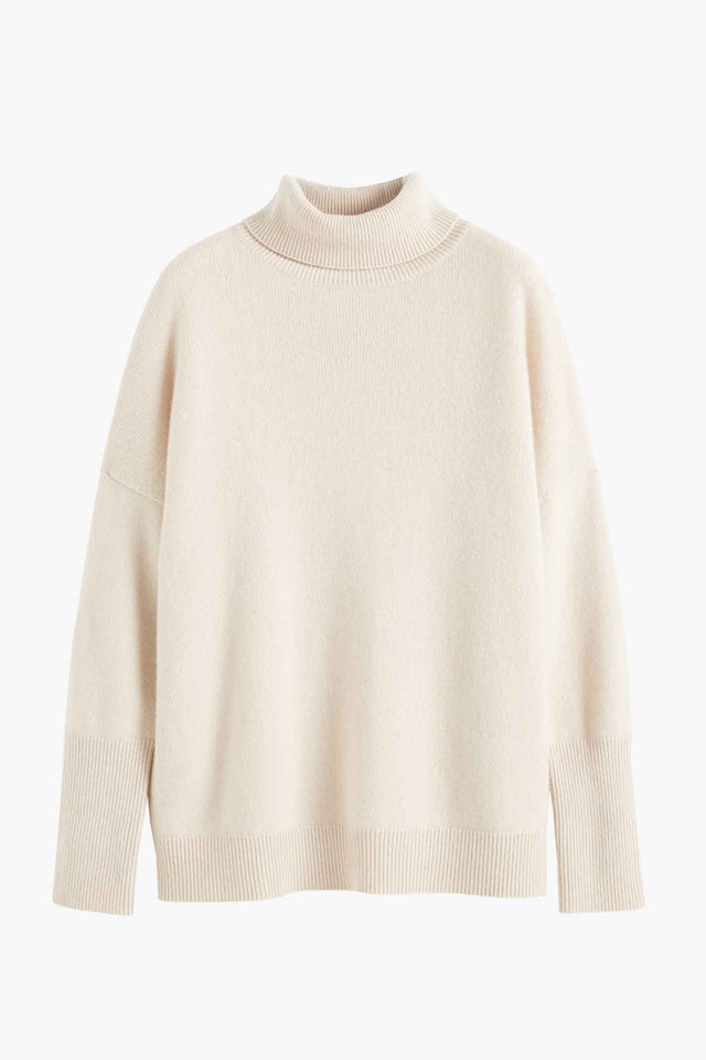 Bone Cashmere Rollneck Sweater image 2