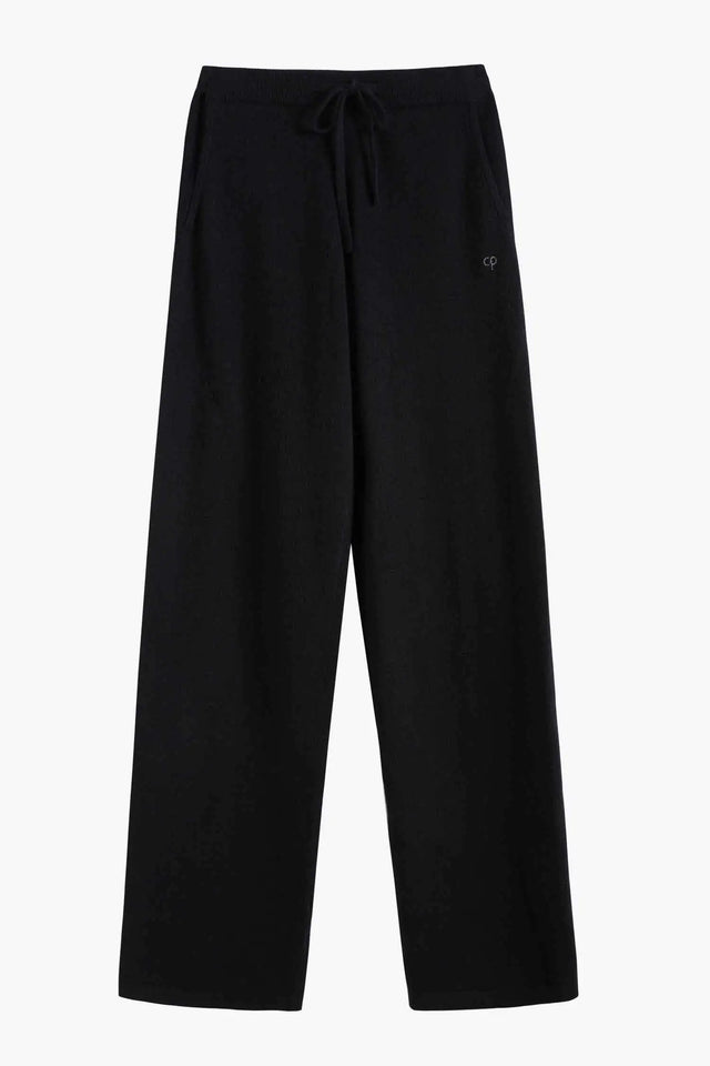 Black Pure Cashmere Wide-Leg Pants image 5
