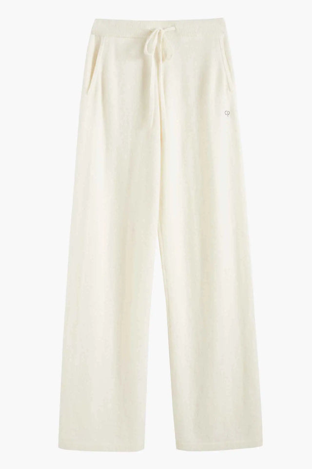 Cream Pure Cashmere Wide-Leg Pants image 5