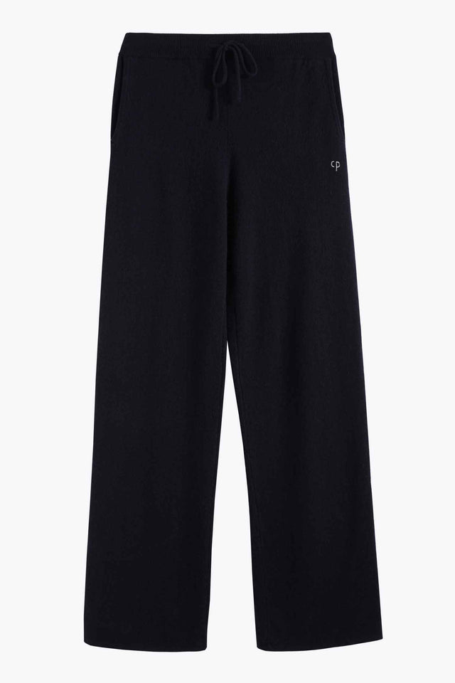 Navy Pure Cashmere Wide-Leg Pants image 7