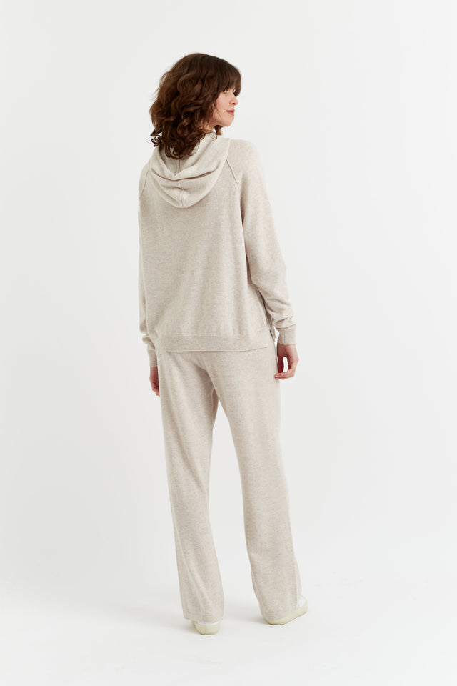 Women's Knitted Hoodie Chinti and Parker Oatmeal Wool-Cashmere Boxy fit Size XS-3L image 4