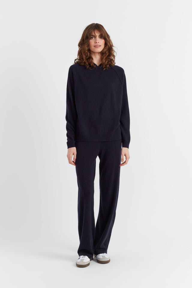Women's Knitted Hoodie Chinti and Parker Navy Wool-Cashmere Boxy fit Size XS-3L image 4