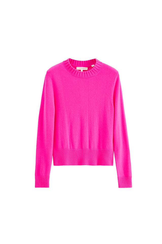 Fuchsia Wool-Cashmere Cropped Sweater image 3