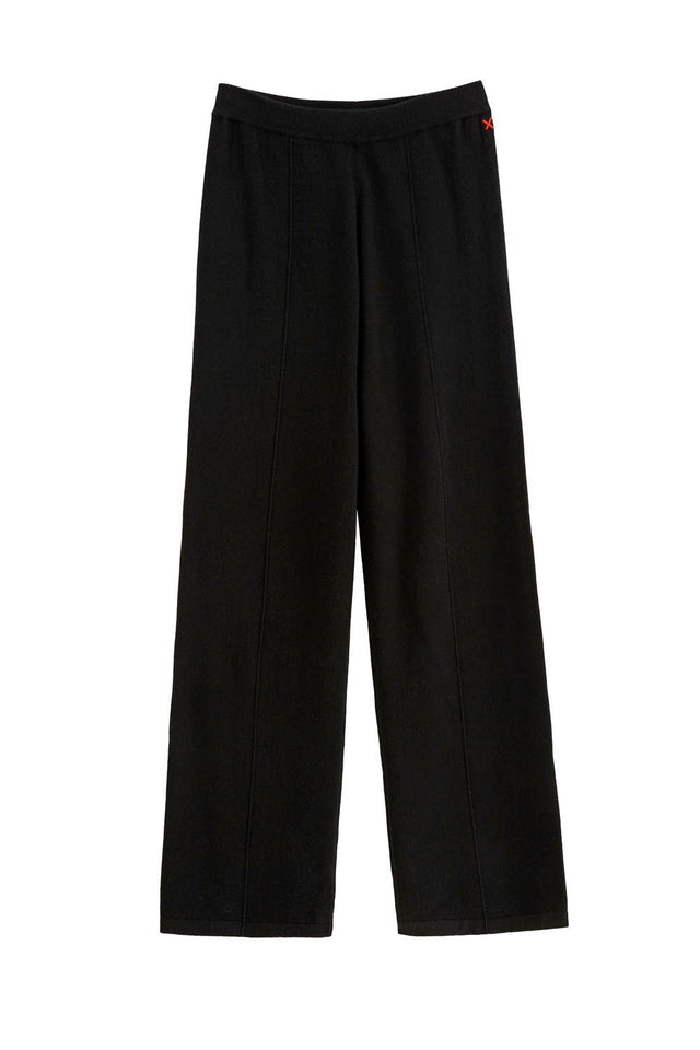Black Wool-Cashmere Wide-Leg Track Pants image 4
