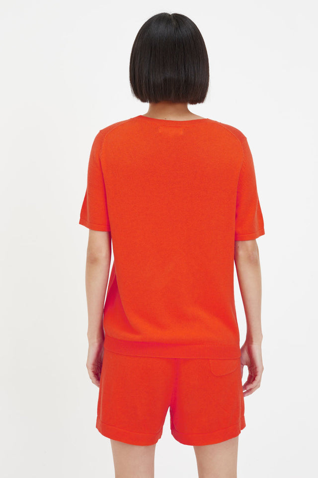 Orange Cotton-Cashmere T-Shirt image 3