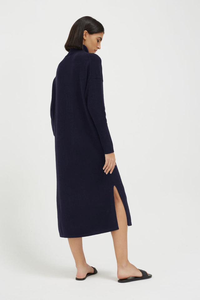 Women's Rollneck Maxi Knitted Dress Chinti And Parker Navy Wool-Cashmere Size XS-3L image 3