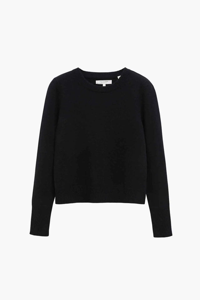 Black Pure Cashmere Cropped Sweater image 4