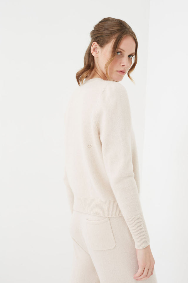 Bone Pure Cashmere Cropped Sweater image 3