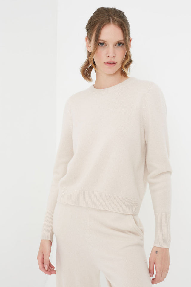 Bone Pure Cashmere Cropped Sweater image 4