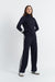 Women's Wide-Leg Track Pants Chinti and Parker Navy Wool-Cashmere Contrast Striped Size XS-3L