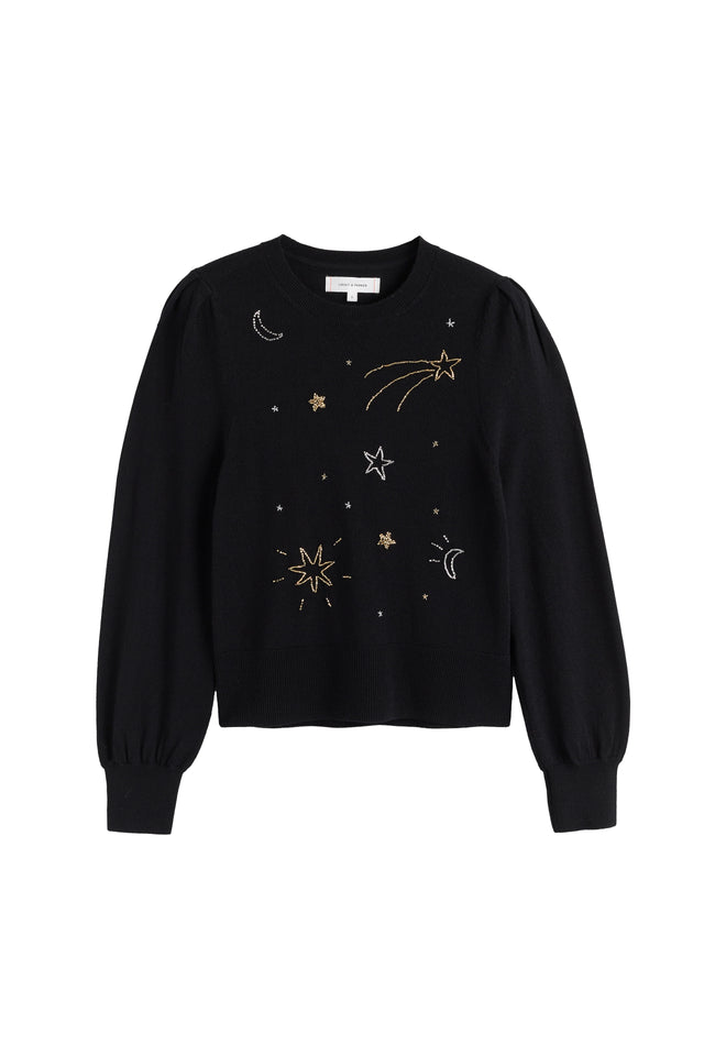 Black Wool Constellation Star Sweater image 5
