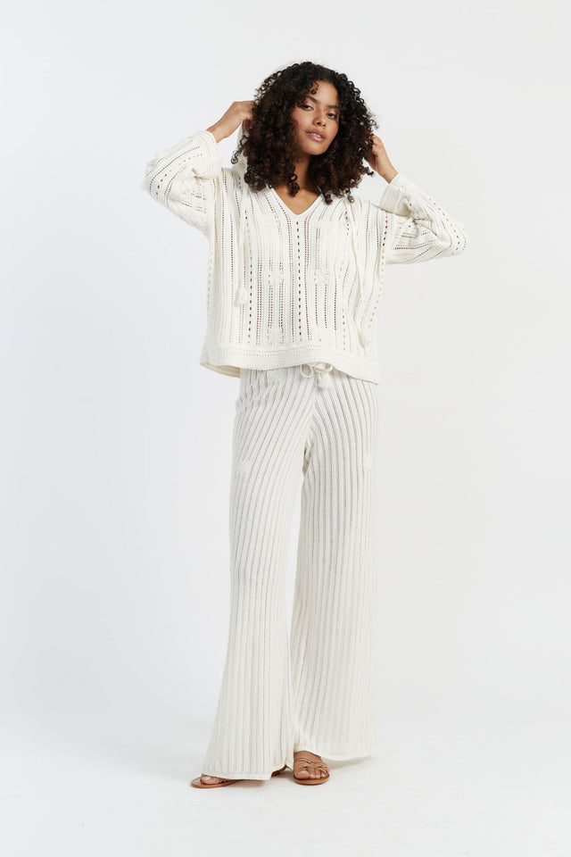 Cream Laura Whitmore Bohemian Trousers image 1