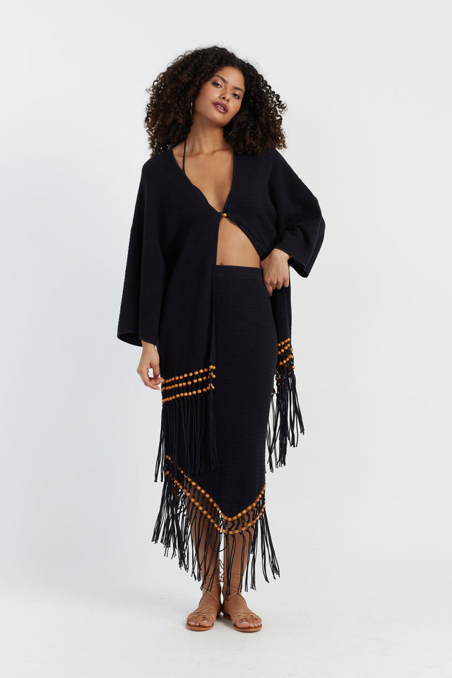 Black Laura Whitmore Beaded Kaftan image 2