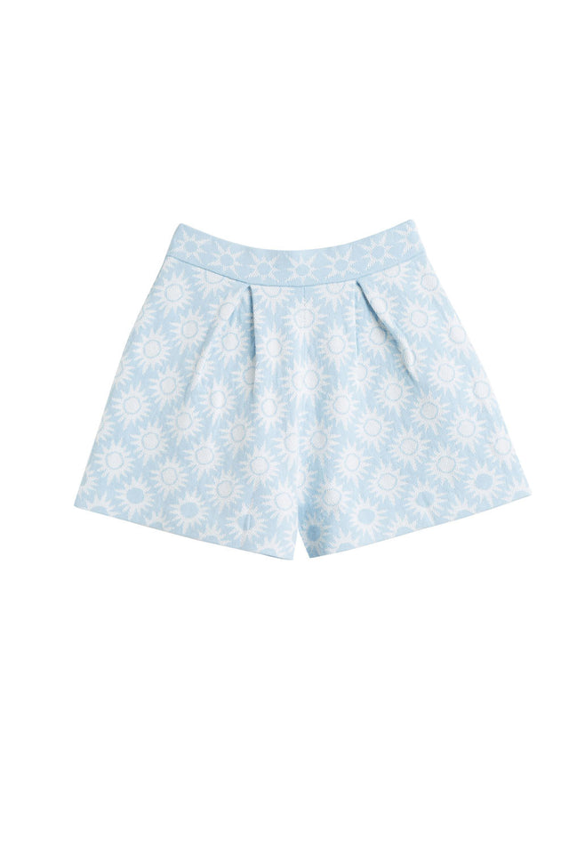 Sky-Blue Laura Whitmore Sunflower Shorts image 4