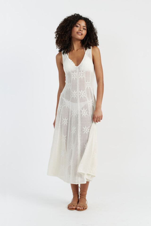Cream Laura Whitmore Bohemian Dress image 3