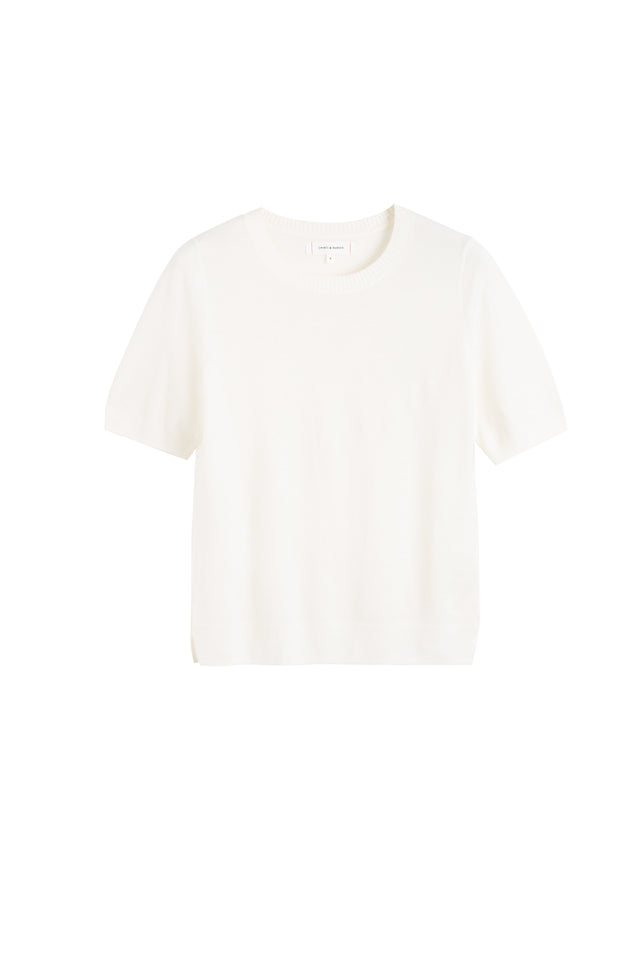 Cream Pure Merino T-shirt image 2