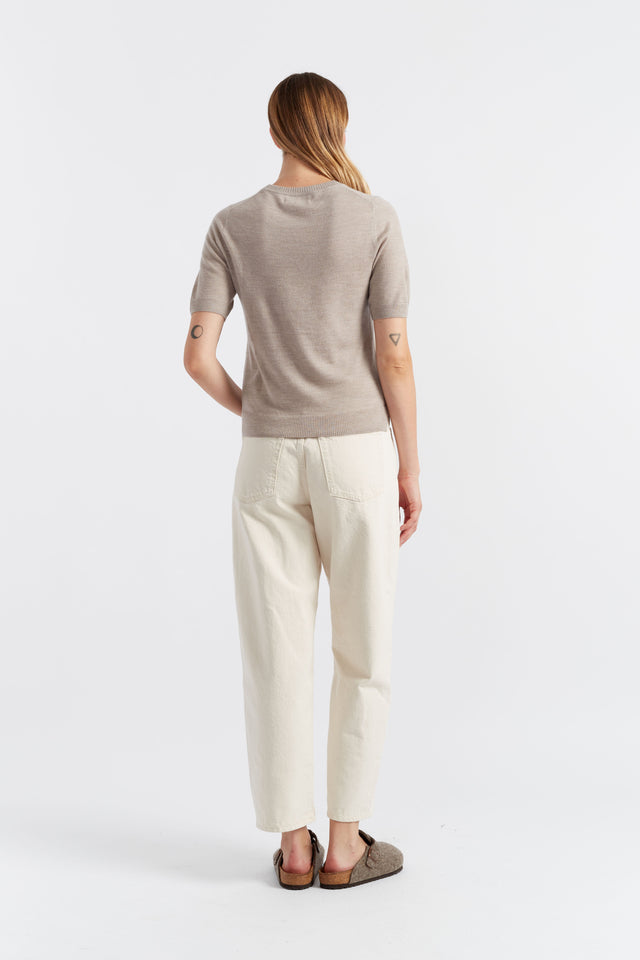 Taupe Pure Merino T-shirt image 3