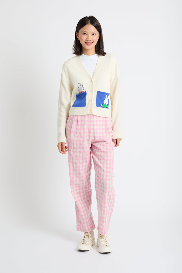 Cream Wool-Cashmere Miffy Pocket Play Cardigan image 2