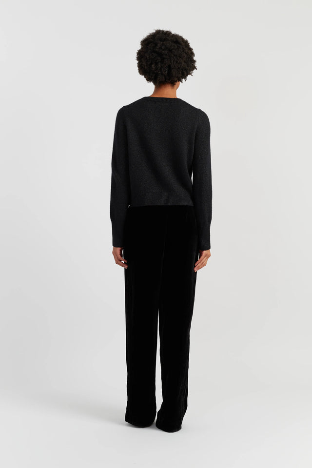 Black Wool-Cashmere Embellished Bow Sweater image 3