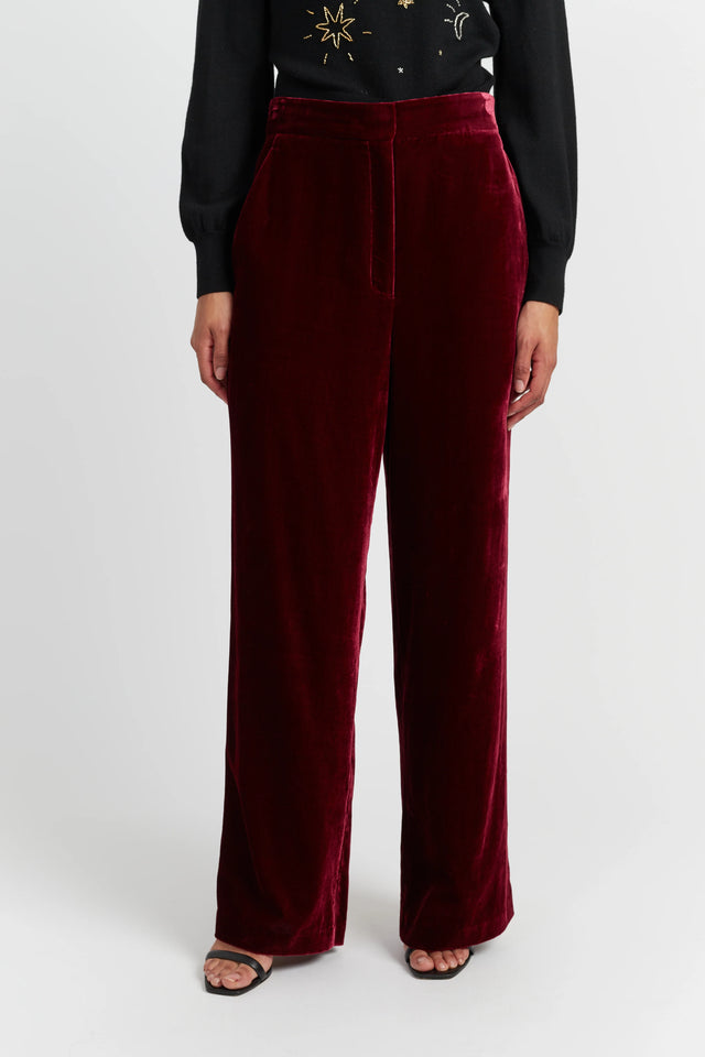 Claret Velvet Trousers image 3