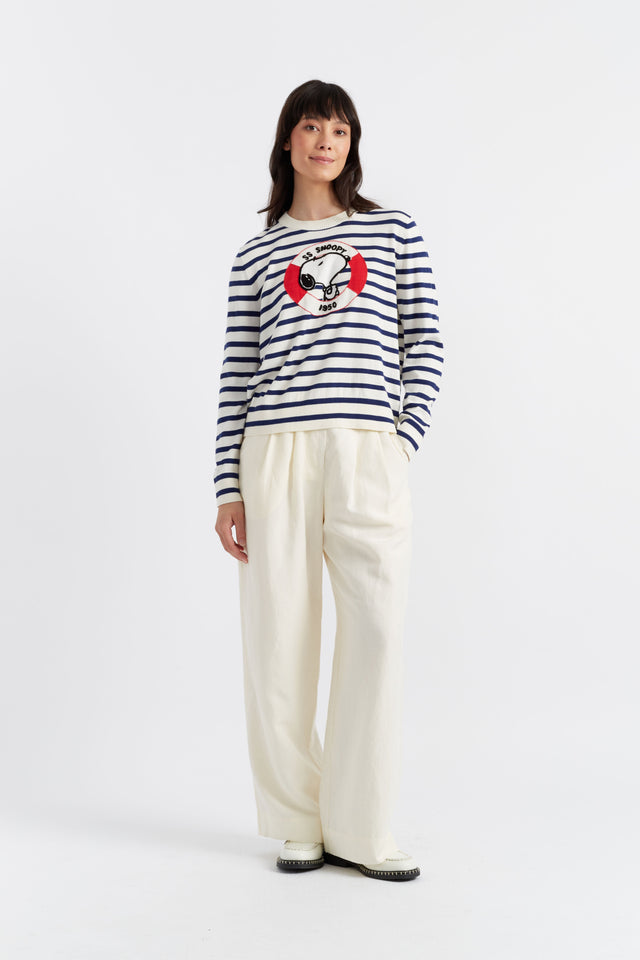 Blue Cotton Snoopy Nautical Sweater image 3