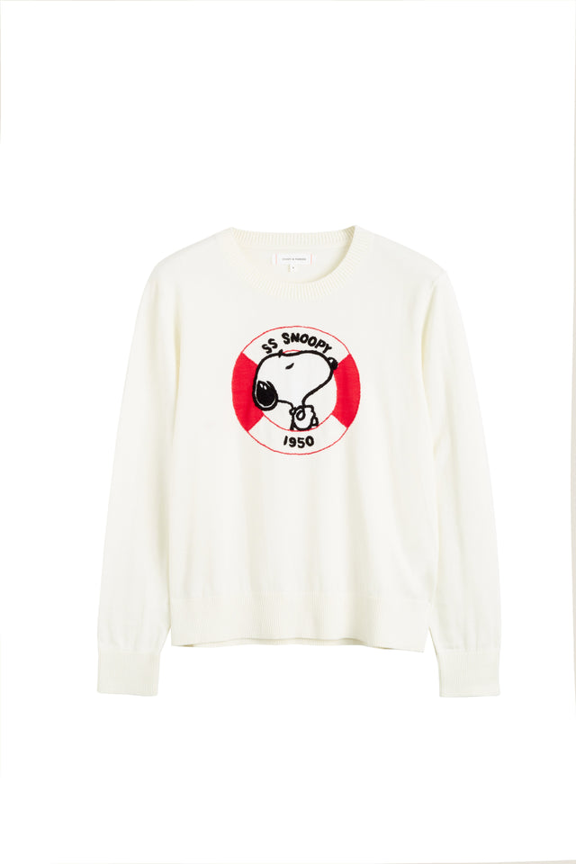 Cream Cotton Snoopy Nautical Sweater image 2