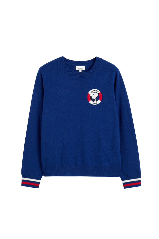 Blue Wool-Cashmere Snoopy Nautical Sweater image 4