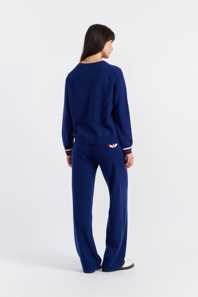 Blue Wool-Cashmere Snoopy Nautical Sweater image 3