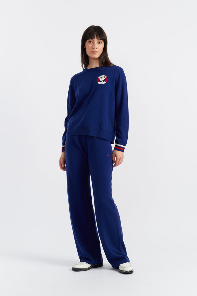 Blue Wool-Cashmere Snoopy Nautical Sweater image 1