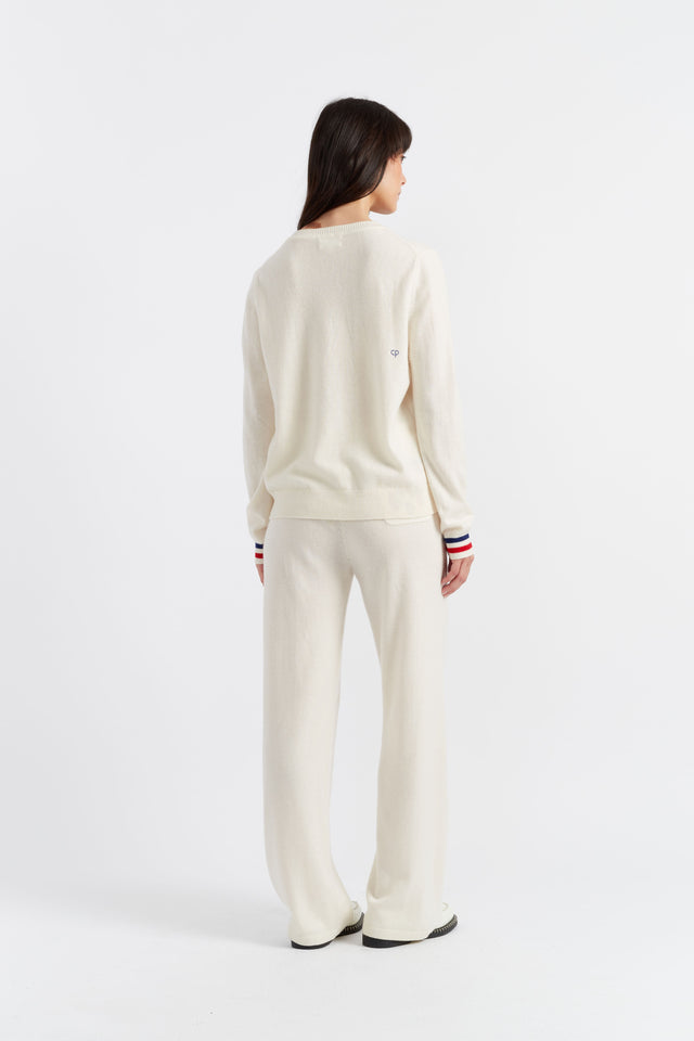 Cream Wool-Cashmere Snoopy Nautical Sweater image 2