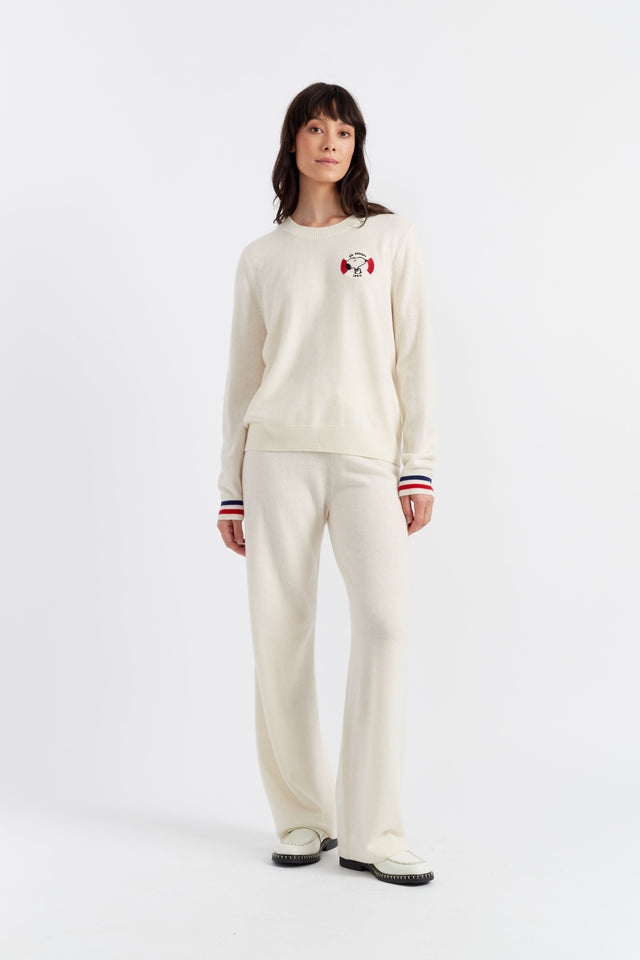 Cream Wool-Cashmere Snoopy Nautical Sweater image 1