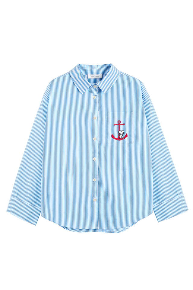Women's Chinti and Parker Co-Ord Blue Cotton Snoopy Anchor detail Size XS-3L image 3