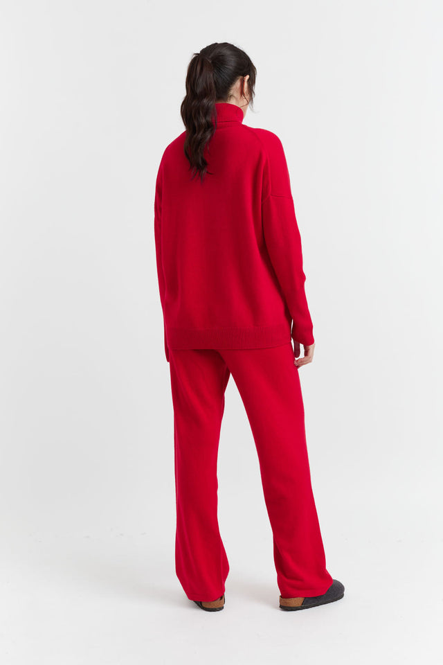 Red Cashmere Rollneck Sweater image 3