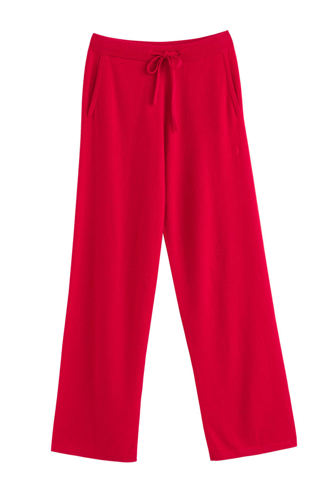 Women's Wide-Leg Track Pants Chinti and Parker Red 100% Cashmere Size XS-3L image 2