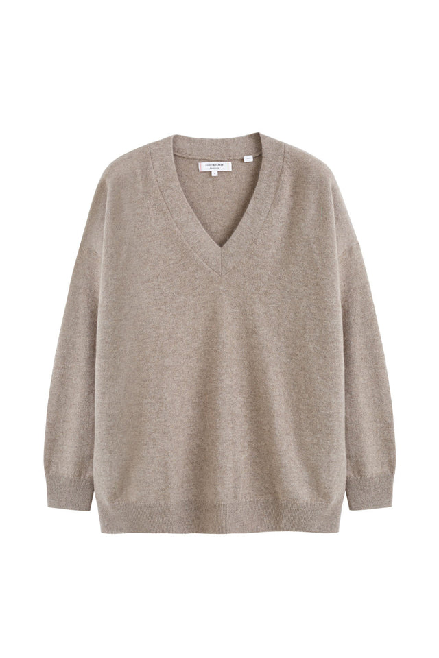Women's V-Neck Sweater Chinti and Parker Soft-Truffle 100% Cashmere Size XS-3L image 2