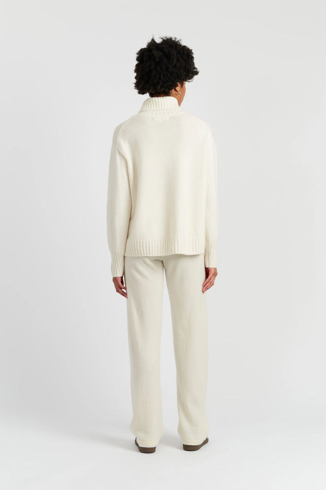 Cream Pure Cashmere Chunky Crew Neck Sweater image 6