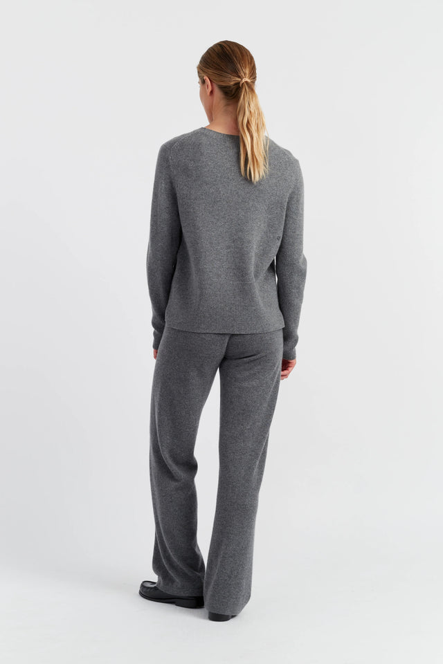 Mid-Grey Pure Cashmere Boxy Sweater image 3