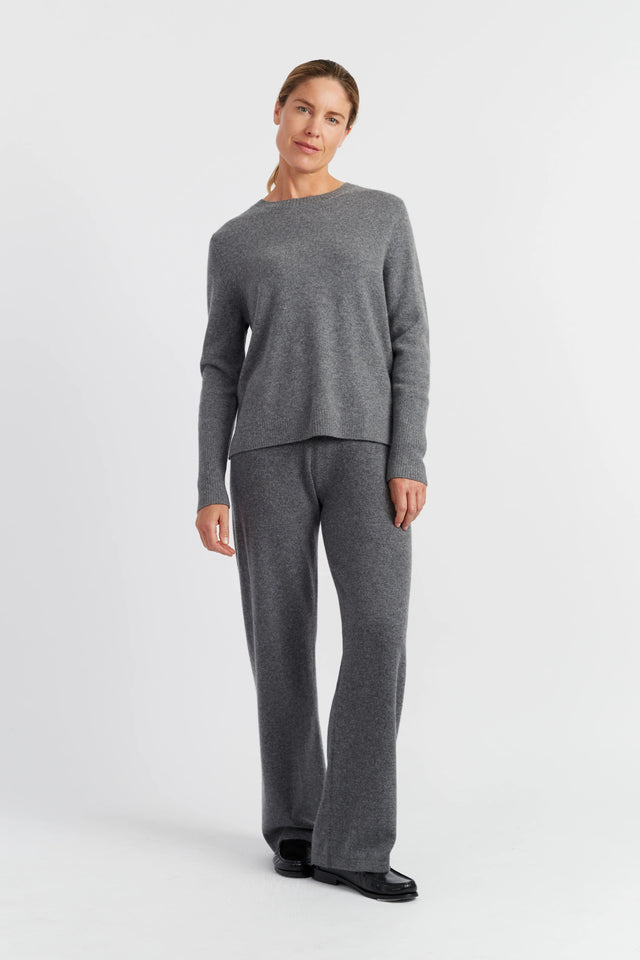 Mid-Grey Pure Cashmere Boxy Sweater image 2