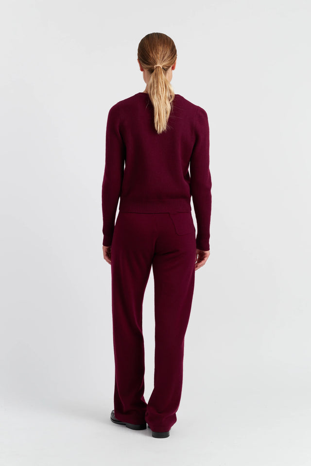 Claret Pure Cashmere Cropped Sweater image 4