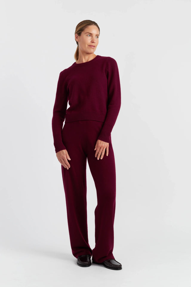 Claret Pure Cashmere Cropped Sweater image 3