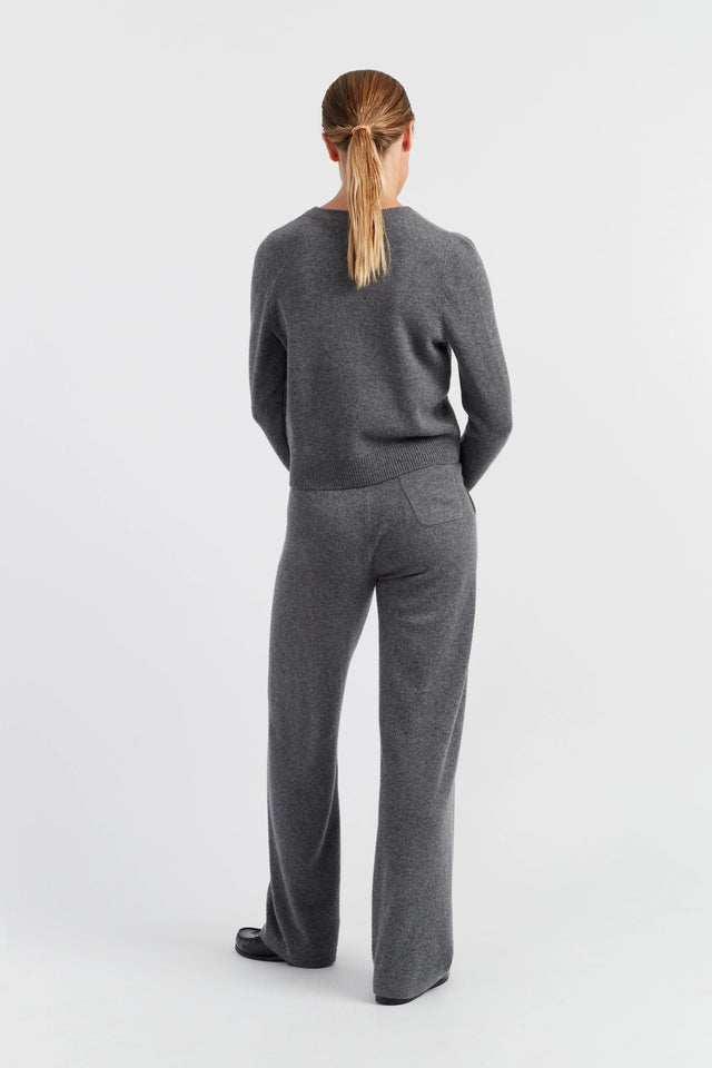 Mid-Grey Pure Cashmere Cropped Sweater image 3