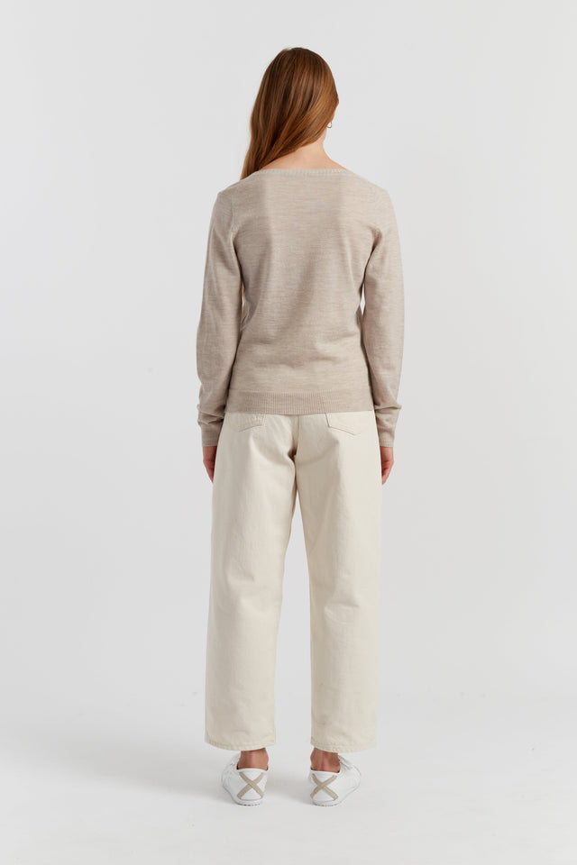 Oatmeal Pure Merino Cardigan image 2