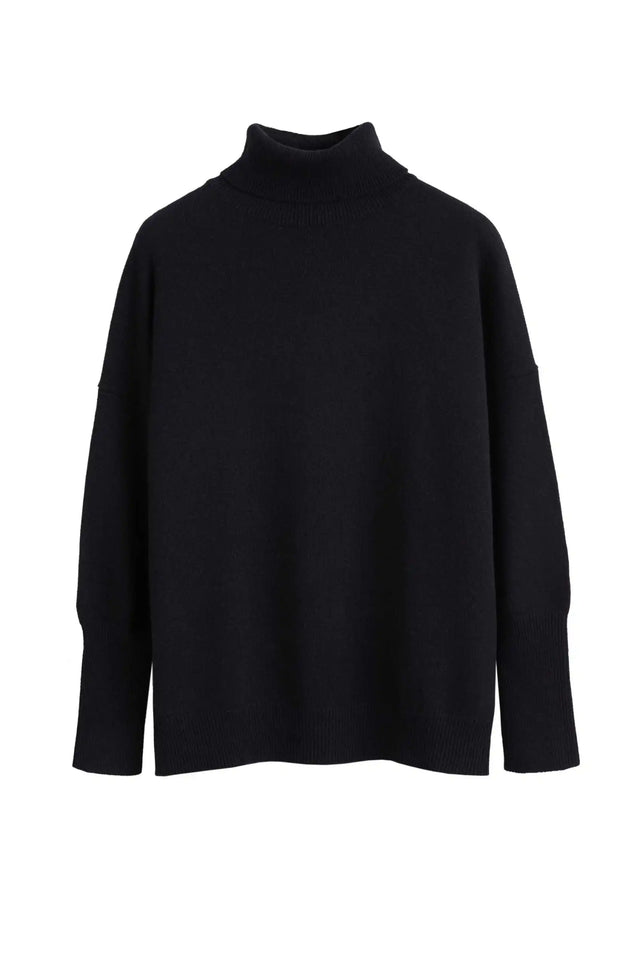 Black Pure Cashmere Rollneck Sweater image 4