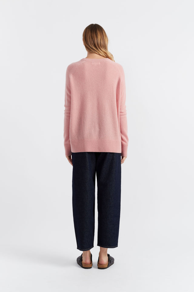 Clay-Pink Cloud Cashmere Slouchy Sweater image 3