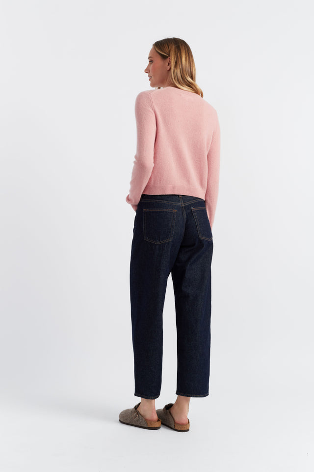 Clay-Pink Cloud Cashmere Cropped Cardigan image 3