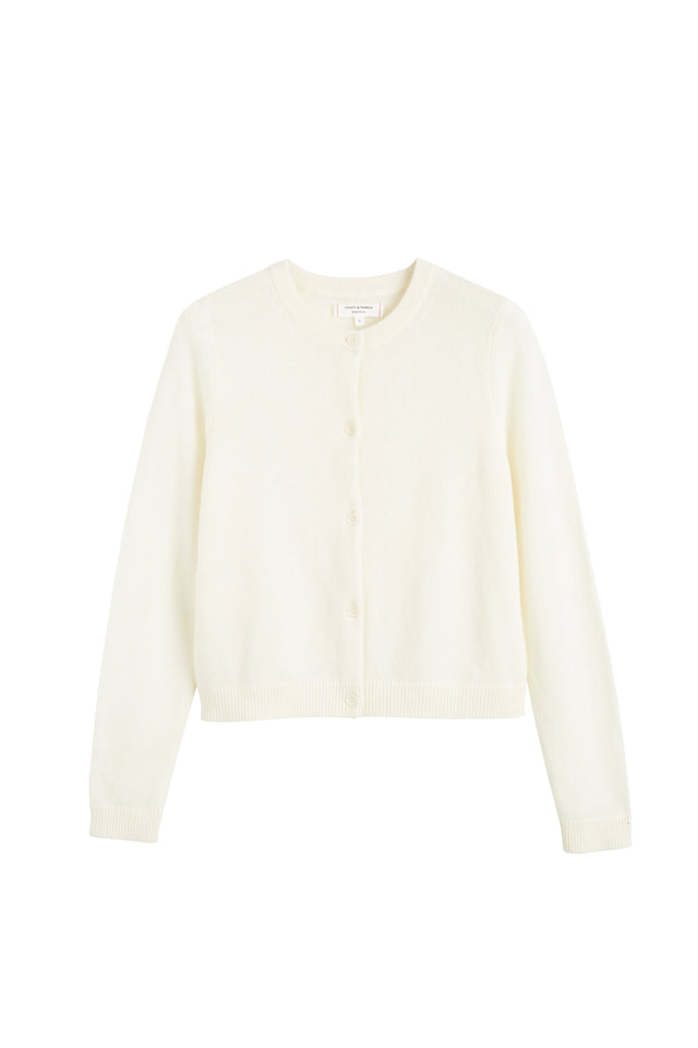 Cream Cloud Cashmere Cropped Cardigan image 2