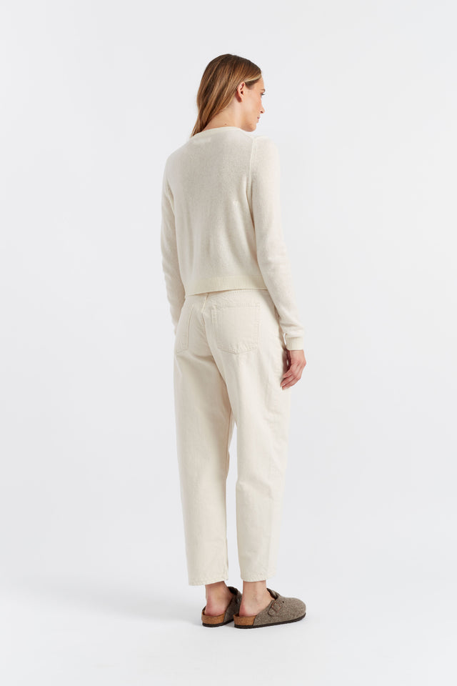 Cream Cloud Cashmere Cropped Cardigan image 3