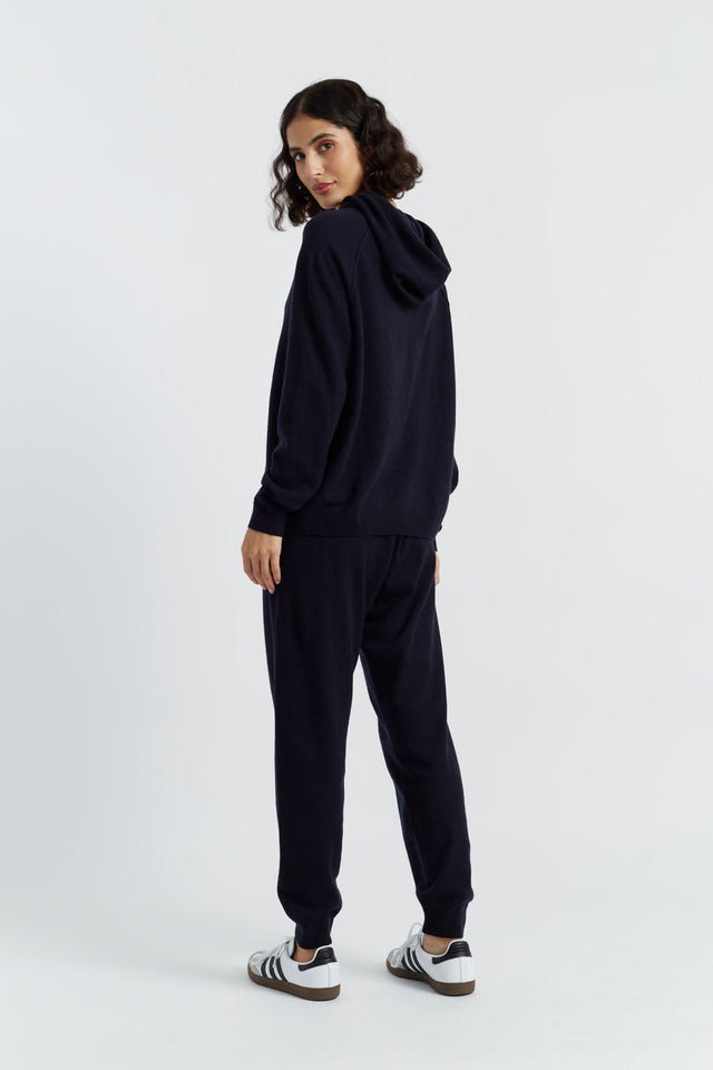 Women's Knitted Hoodie Chinti and Parker Navy Wool-Cashmere Boxy fit Size XS-3L image 1