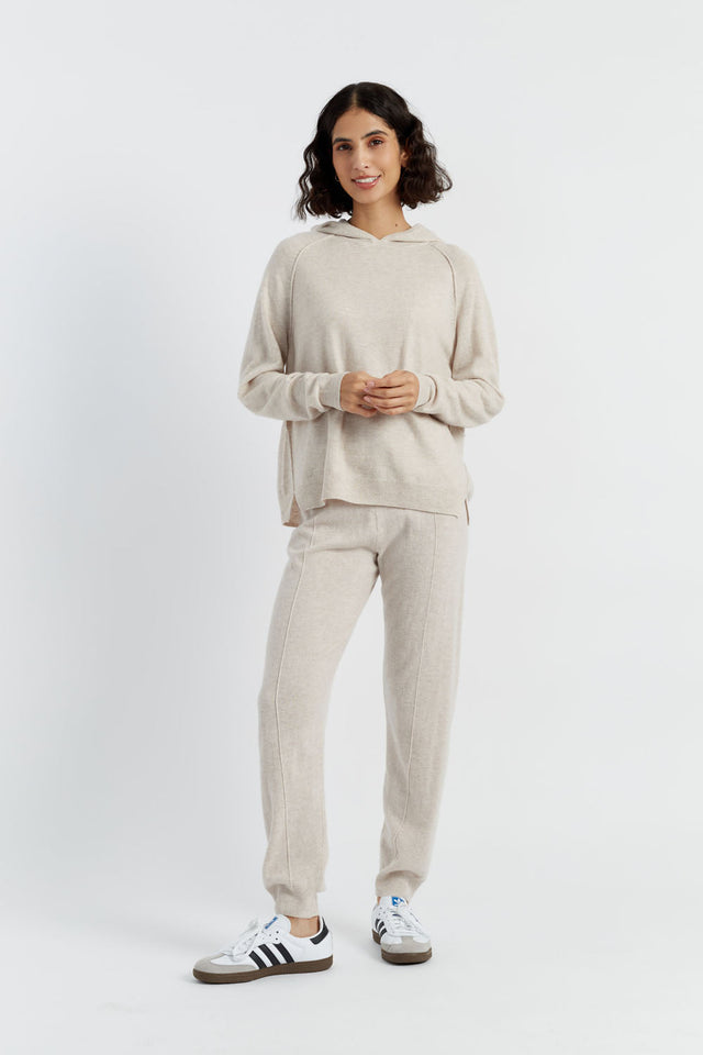 Women's Knitted Hoodie Chinti and Parker Oatmeal Wool-Cashmere Boxy fit Size XS-3L image 1